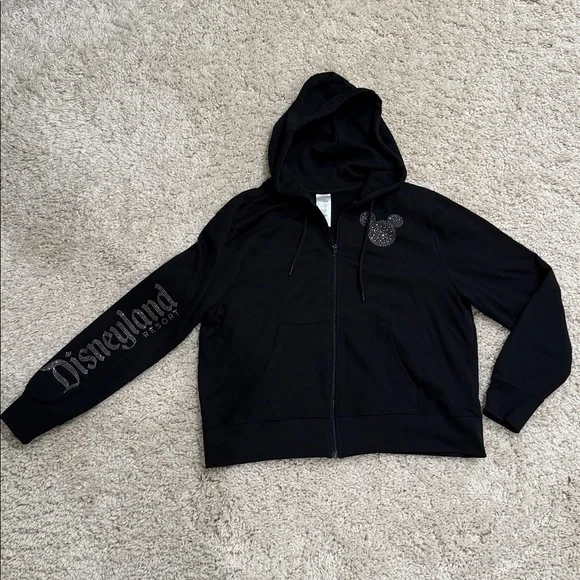 Disney parks hoodie zip jacket rhinestone Disneyland mickey head XL - Picture 4 of 9